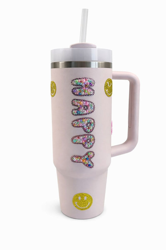 🌸 Pink Happy Stanley Tumbler – 30oz ✨