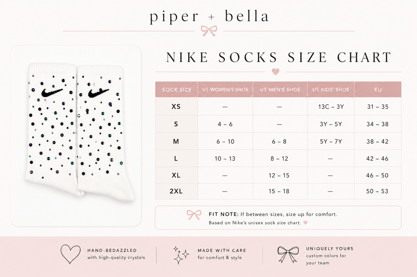 Nike Bedazzled Crew Socks ✨