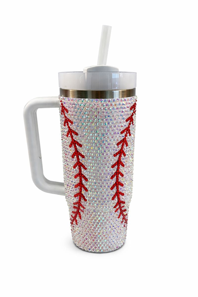 ⚾ 30oz Rhinestone Stanley Tumbler – Baseball Theme ✨