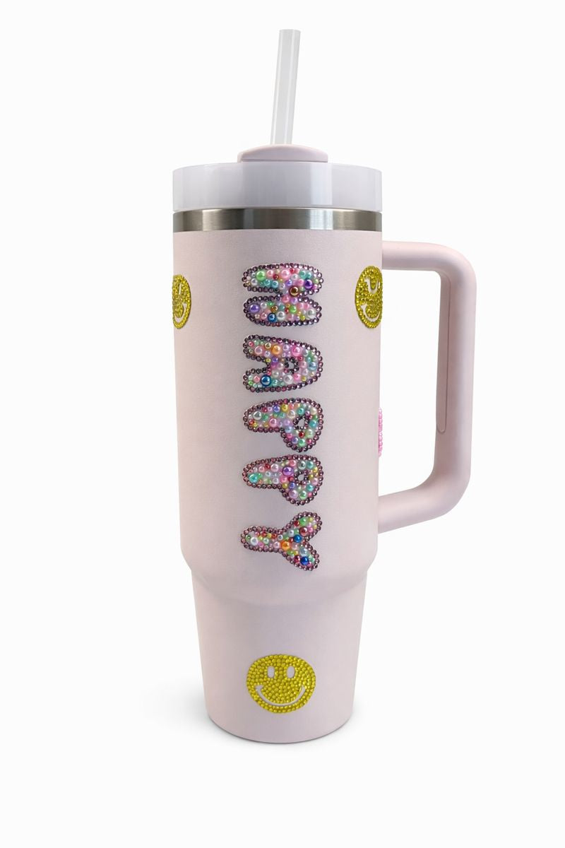 🌸 Pink Happy Stanley Tumbler – 30oz ✨