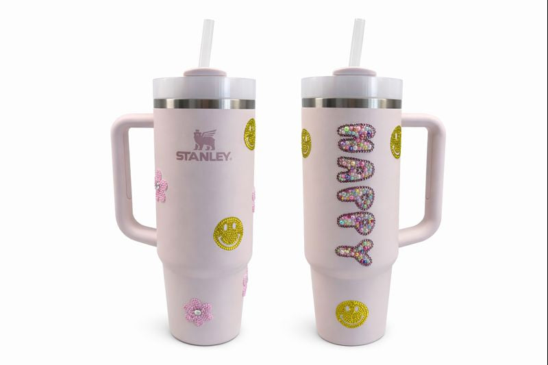 🌸 Pink Happy Stanley Tumbler – 30oz ✨