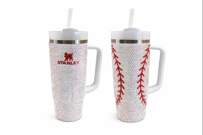 ⚾ 30oz Rhinestone Stanley Tumbler – Baseball Theme ✨
