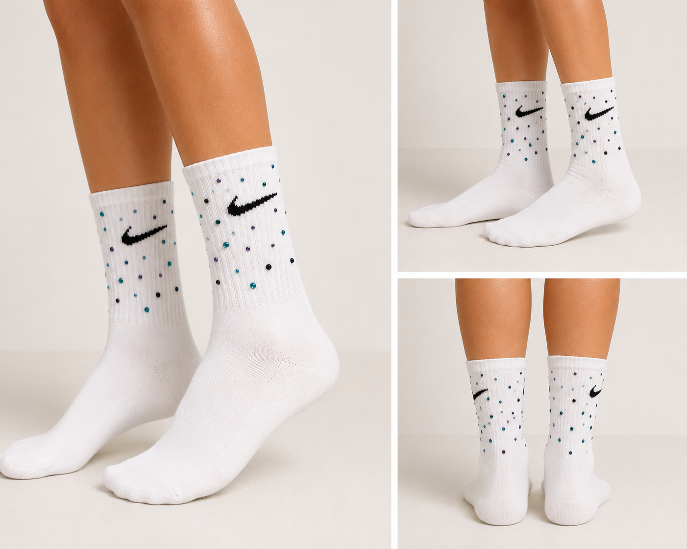 Nike Bedazzled Crew Socks ✨